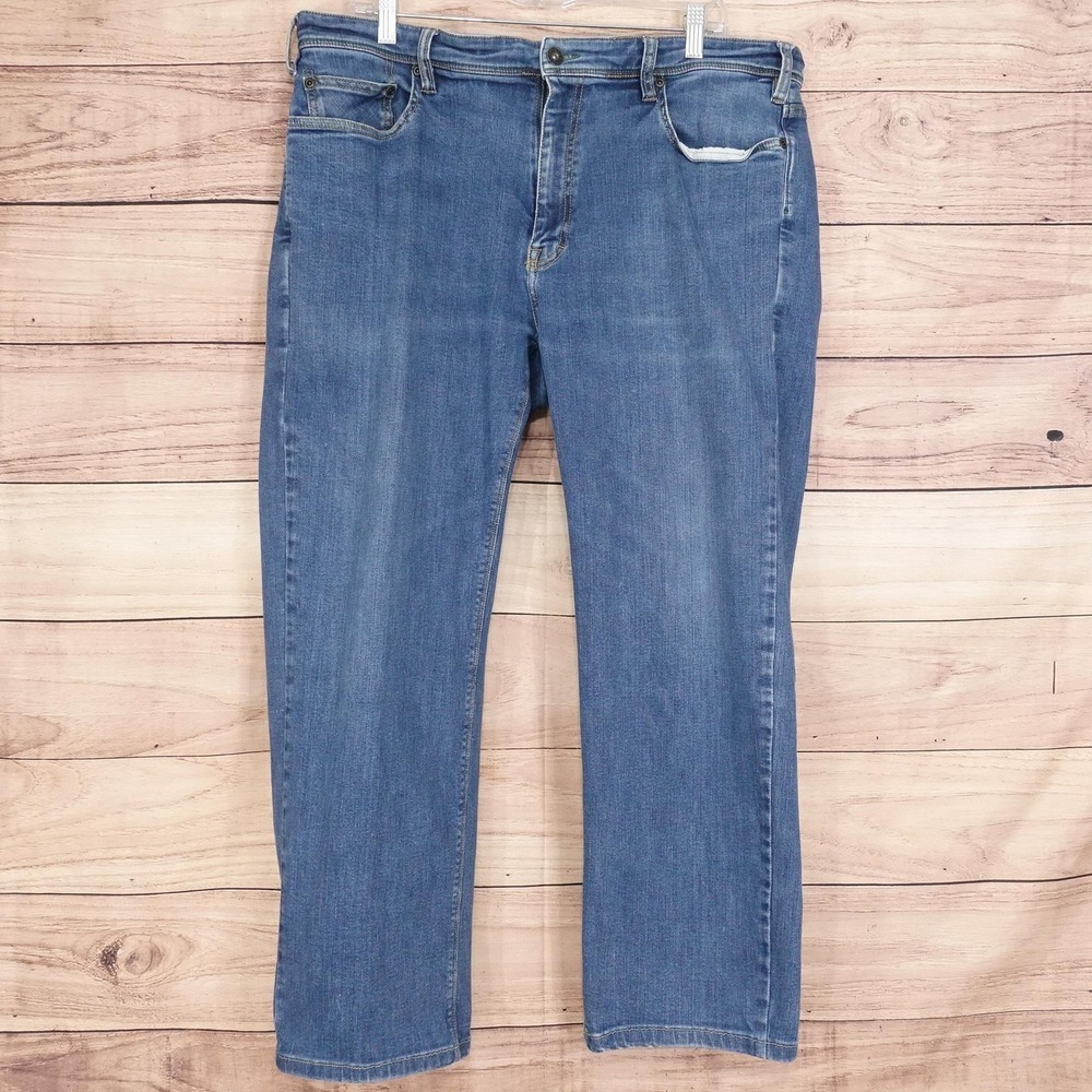 Orvis Five Pocket Jeans Mens 39x28 (40x30) Blue Medium Wash Classic Fit Denim